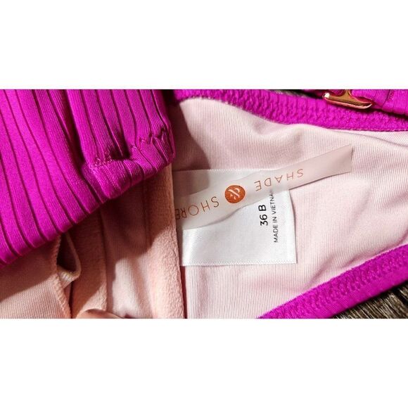 Shade & Shore Ribbed Bandeu 2-Piece Bikini Women's Size Medium / 36B - Picture 4 of 7